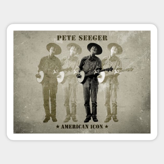 Pete Seeger - American Icon Magnet by PLAYDIGITAL2020